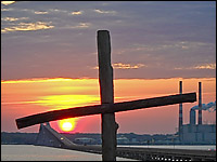 Sunrise at Dahlgren Wayside Sunrise Behind Cross